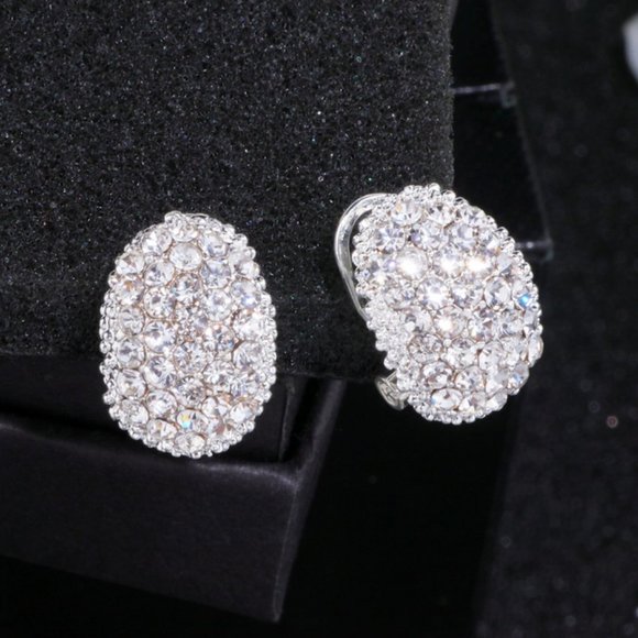 Romantic Cubic Zirconia Stone Stud Earrings - Picture 5 of 7